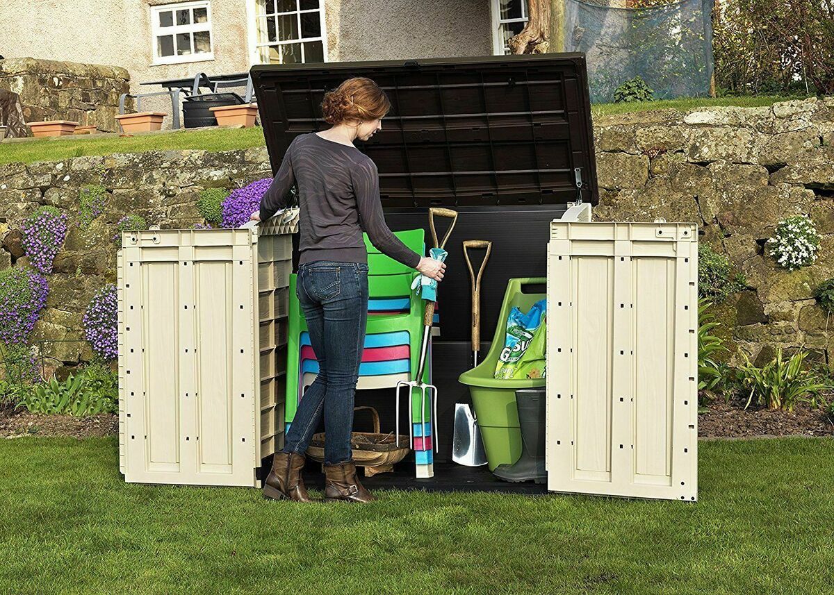 The Perfect Garden Storage Solution: Keter Store It Out Max 1200L in Beige Green – Stylish and Practical!